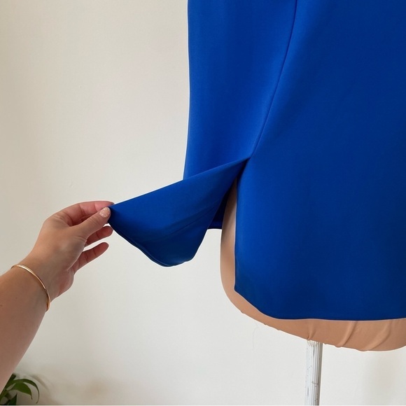 Alexander McQueen MCQ Cobalt Blue A-Line V-Neck Sleeveless Blouse EUC IT 40/US 4 - Picture 5 of 10